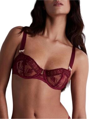 Aubade Magnetic Spell Half Cup Bra Underwired Demi - Ruby
